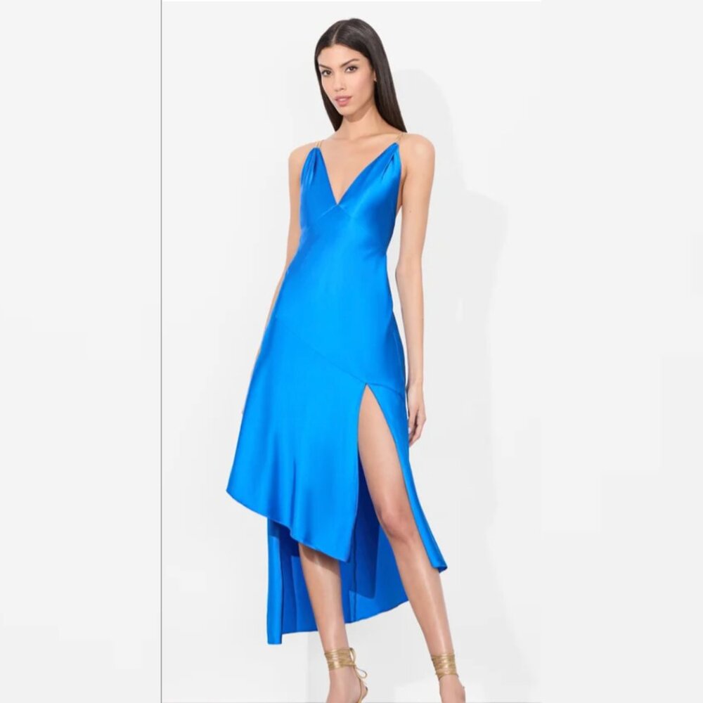Alice + Olivia Savanna Chain Strap Midi Dress - Size 2 - Picture 7 of 7